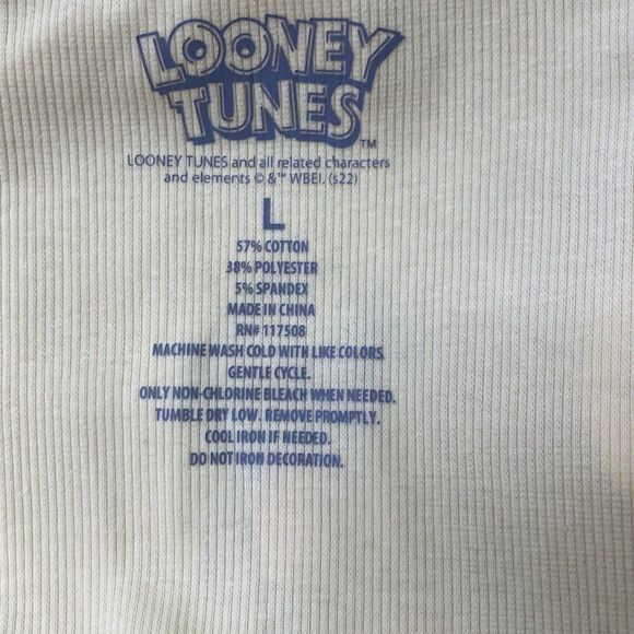 Looney Tunes Tweety Bird Yellow Ribbed Knit Tank Mini Dress Size Large NEW - Picture 5 of 5